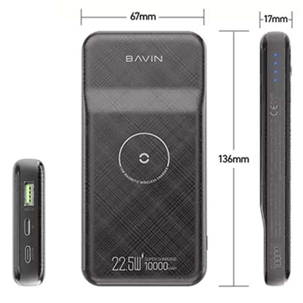 Baterie externa LUMAUDiO Magnetic Power, 10.000 mAh, cu incarcare wireless fast charge 15W, inel magnetic inclus - imagine 4