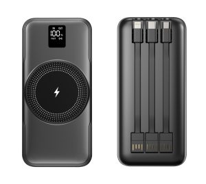 Baterie externa LUMAUDiO Magneto, 20.000mAh, Ã®ncÄƒrcare fast charge PD22.5W, Ã®ncÄƒrcare wireless MagSafe fast charge 15W, 3 cabluri Ã®ncorporate