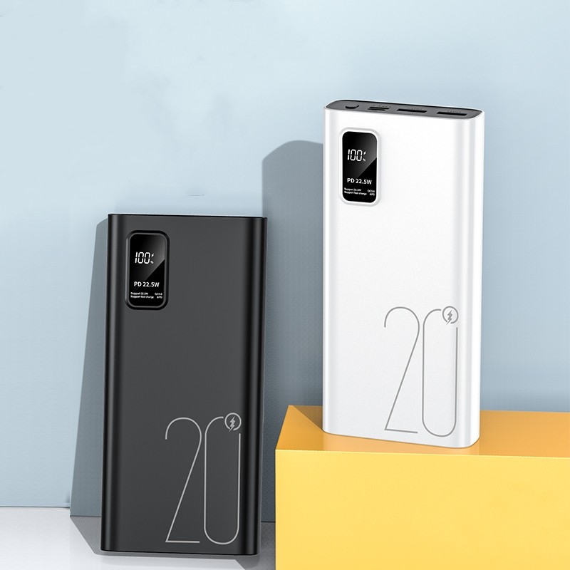 Baterie externă LUMAUDiO Power capacitate 20.000mAh, încărcare fast charge 22.5 W, display digital, compatibilitate universală: Samsung, iPhone, Huawei, Xiaomi