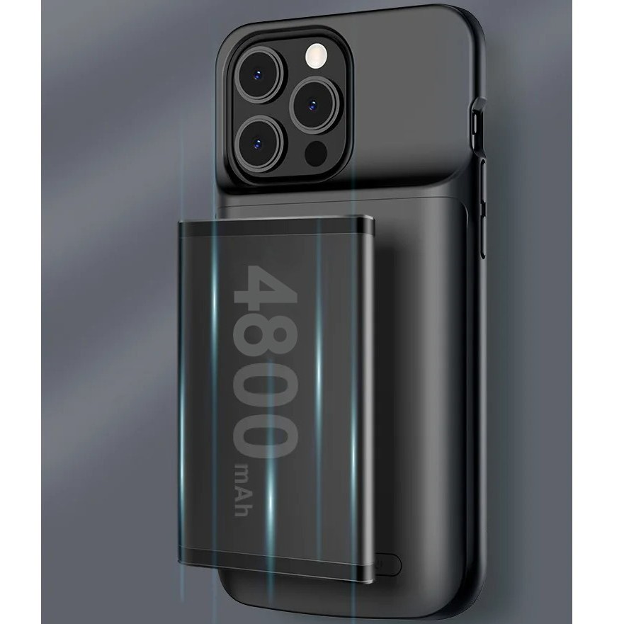 Husă cu baterie externă LUMAUDiO iBoost , compatibilă cu iPhone 13/ 14/ 13 PRO/ 14 PRO, material TPU și ABS, capacitate de 4800mAh