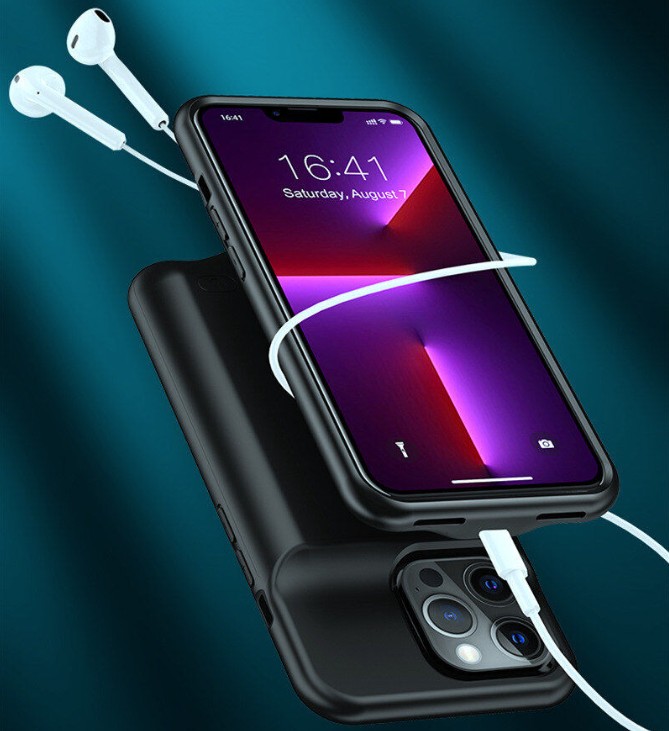 Husă cu baterie externă LUMAUDiO iBoost , compatibilă cu iPhone 13/ 14/ 13 PRO/ 14 PRO, material TPU și ABS, capacitate de 4800mAh