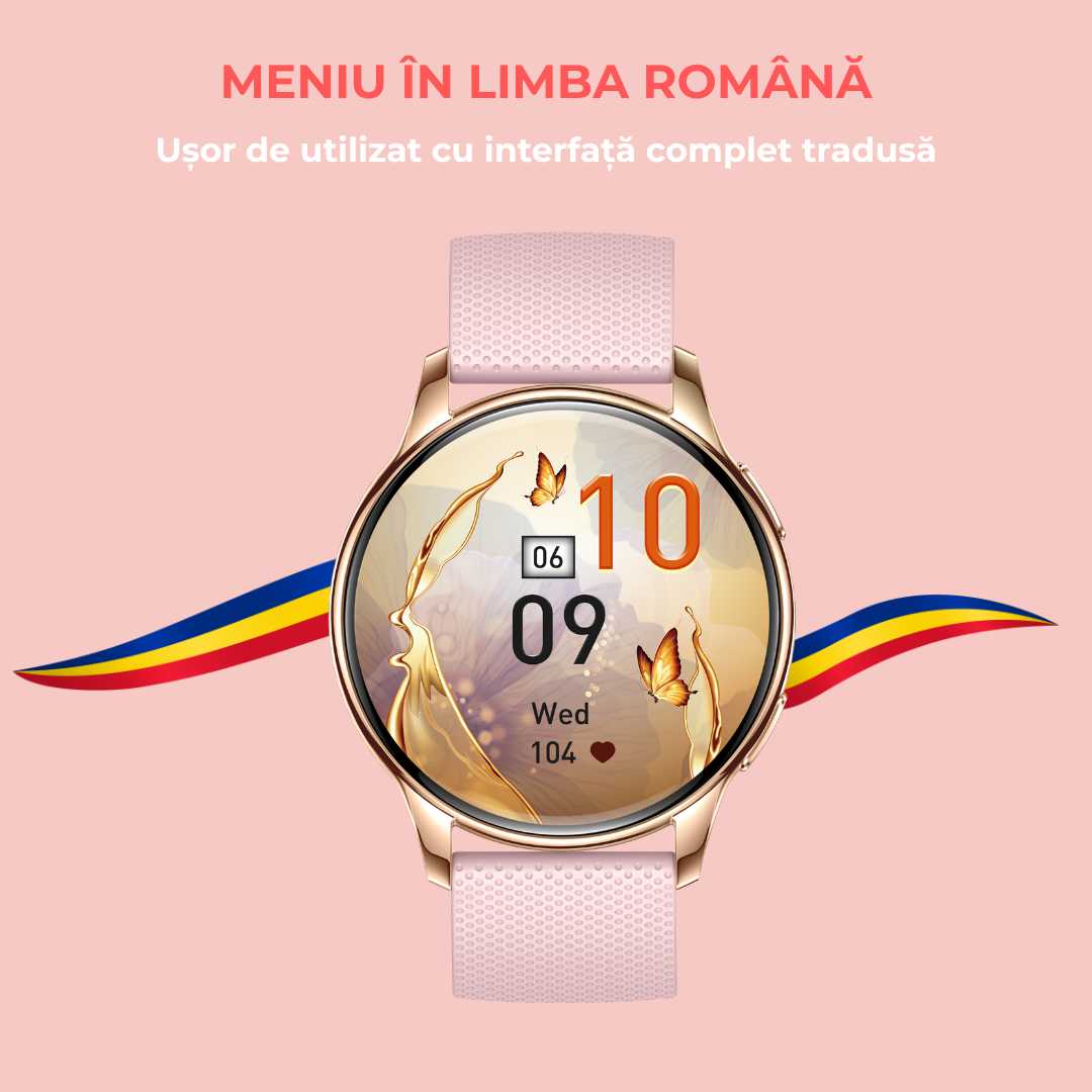 Ceas Smartwatch LUMAUDiO Callix, Autonomie 10 zile, Rezistent la apa, 2 curele