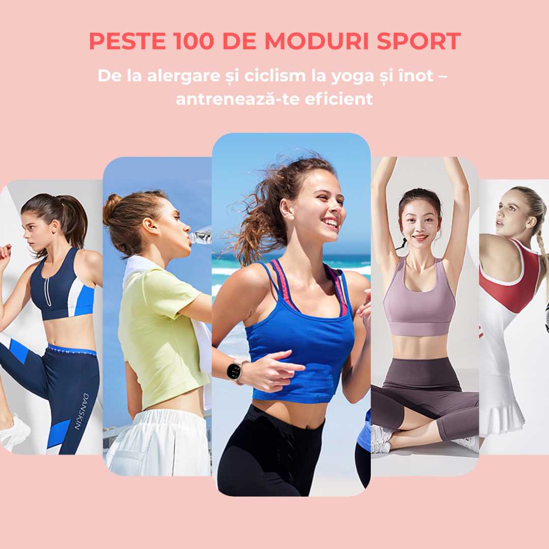 Ceas Smartwatch LUMAUDiO Callix, Autonomie 10 zile, Rezistent la apa, 2 curele