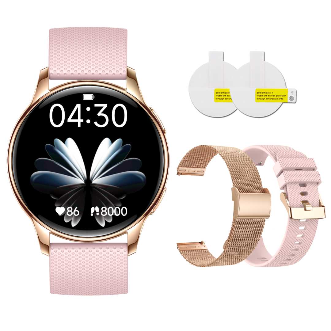 Ceas Smartwatch LUMAUDiO Callix, Autonomie 10 zile, Rezistent la apa, 2 curele