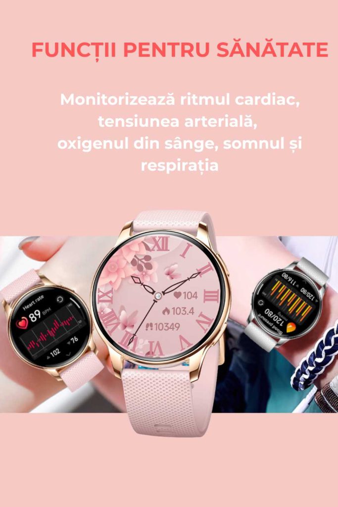 Ceas Smartwatch LUMAUDiO Callix, Autonomie 10 zile, Rezistent la apa, 2 curele