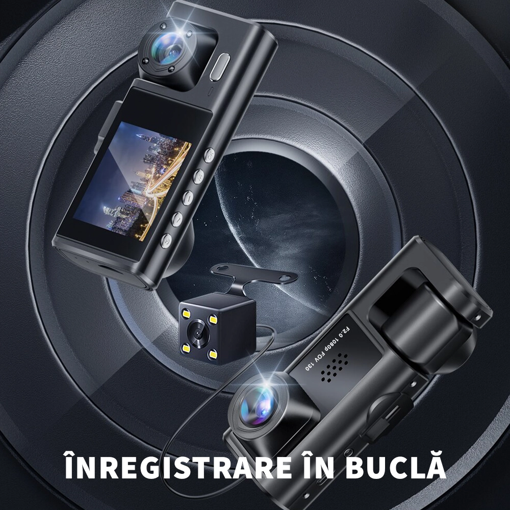 Camera auto LUMAUDiO® Razor, Camera Marsarier, Display IPS 2″, Full HD, Camera interior, Night Vision, Senzor Coliziune, Rezistenta la apa 5