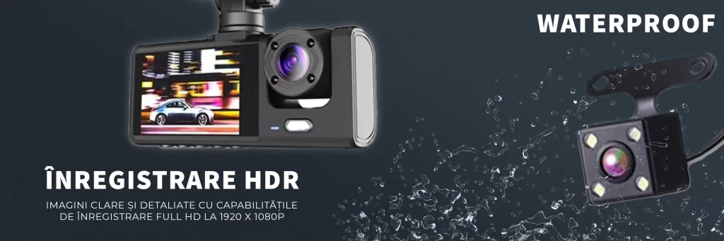 Camera auto LUMAUDiO® Razor, Camera Marsarier, Display IPS 2″, Full HD, Camera interior, Night Vision, Senzor Coliziune, Rezistenta la apa 9