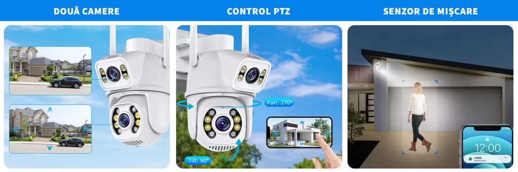 Camera supraveghere exterior LUMAUDiO® Zing, Full Color Night vision, 4K, Rezistenta la intemperii, Alb 10