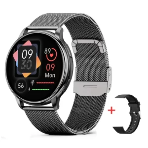 Ceas Smartwatch LUMAUDiO Callix, Autonomie 10 zile, Rezistent la apa, 2 curele, negru