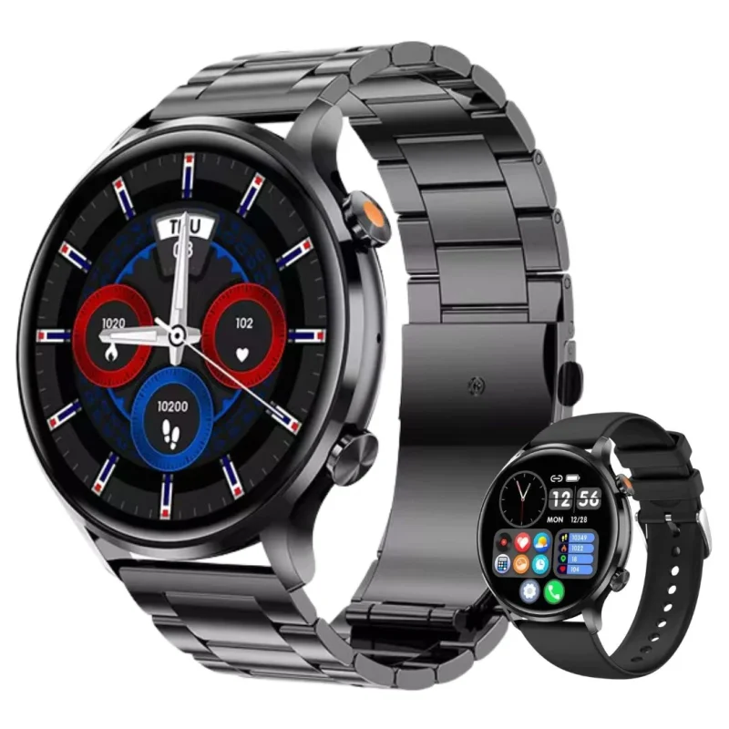 Ceas Smartwatch LUMAUDiO Verve, Preluare apeluri, Monitorizare somn și sănătate Negru