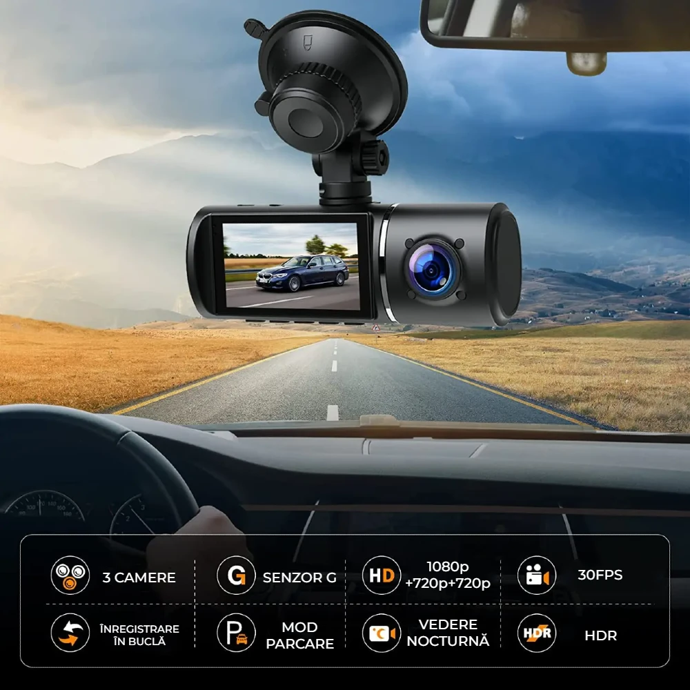 Camera auto fata spate interior LUMAUDiO RoadWatch