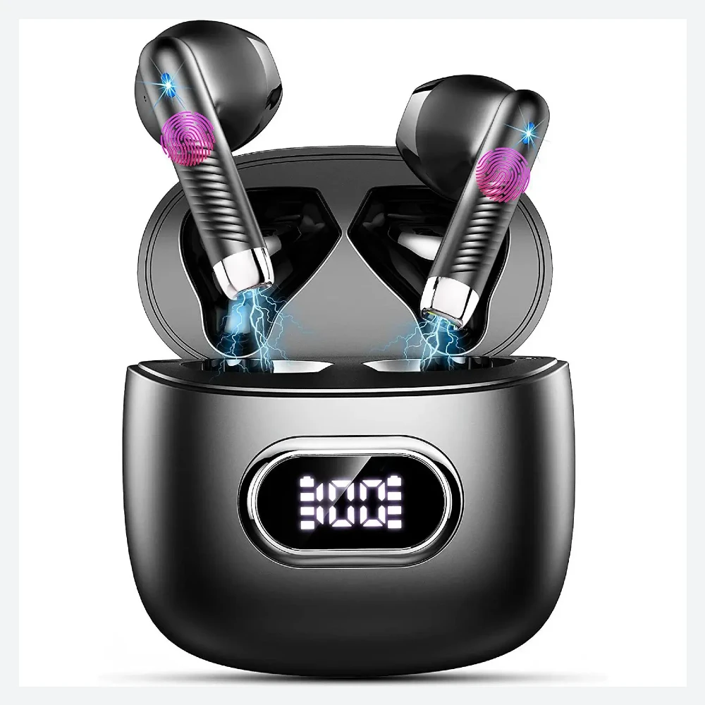 Casti Bluetooth Wireless LUMAUDiO® Kyro, 2 Microfoane pe casca, 40 ore autonomie