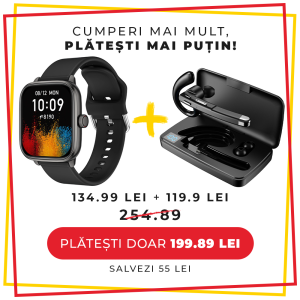 Pachet PROMO LUMAUDiO, Smartwatch Marvel + Casca Bluetooth Wireless Action