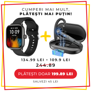 Pachet PROMO LUMAUDiO, Smartwatch Marvel + Casca Bluetooth Wireless Bilink