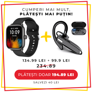 Pachet PROMO LUMAUDiO, Smartwatch Marvel + Casca Bluetooth Wireless Ring