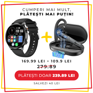 Pachet PROMO LUMAUDiO, Smartwatch Verve + Casca Bluetooth Wireless Bilink