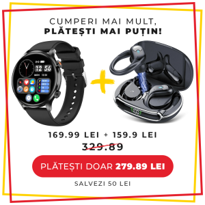 Pachet PROMO LUMAUDiO, Smartwatch Verve + Casti Bluetooth Wireless Rhythm