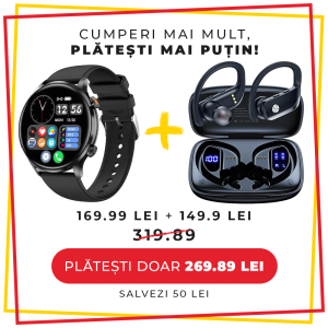 Pachet PROMO LUMAUDiO, Smartwatch Verve + Casti Bluetooth Wireless Trackbud