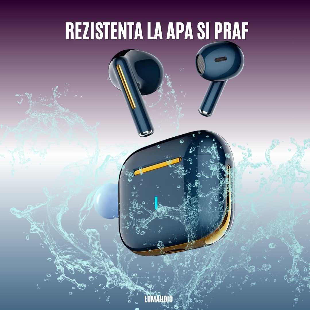 Casti Audio Wireless LUMAUDiO® Wave cu Sunet si Microfon HD, Difuzoare 13mm, Bluetooth 5.3