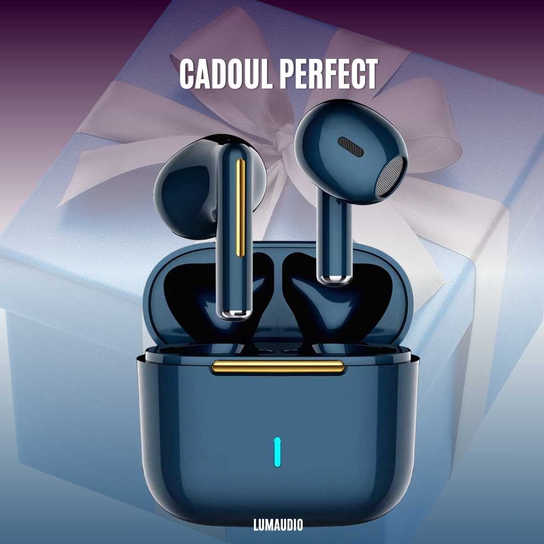 Casti Audio Wireless LUMAUDiO® Wave cu Sunet si Microfon HD, Difuzoare 13mm, Bluetooth 5.3