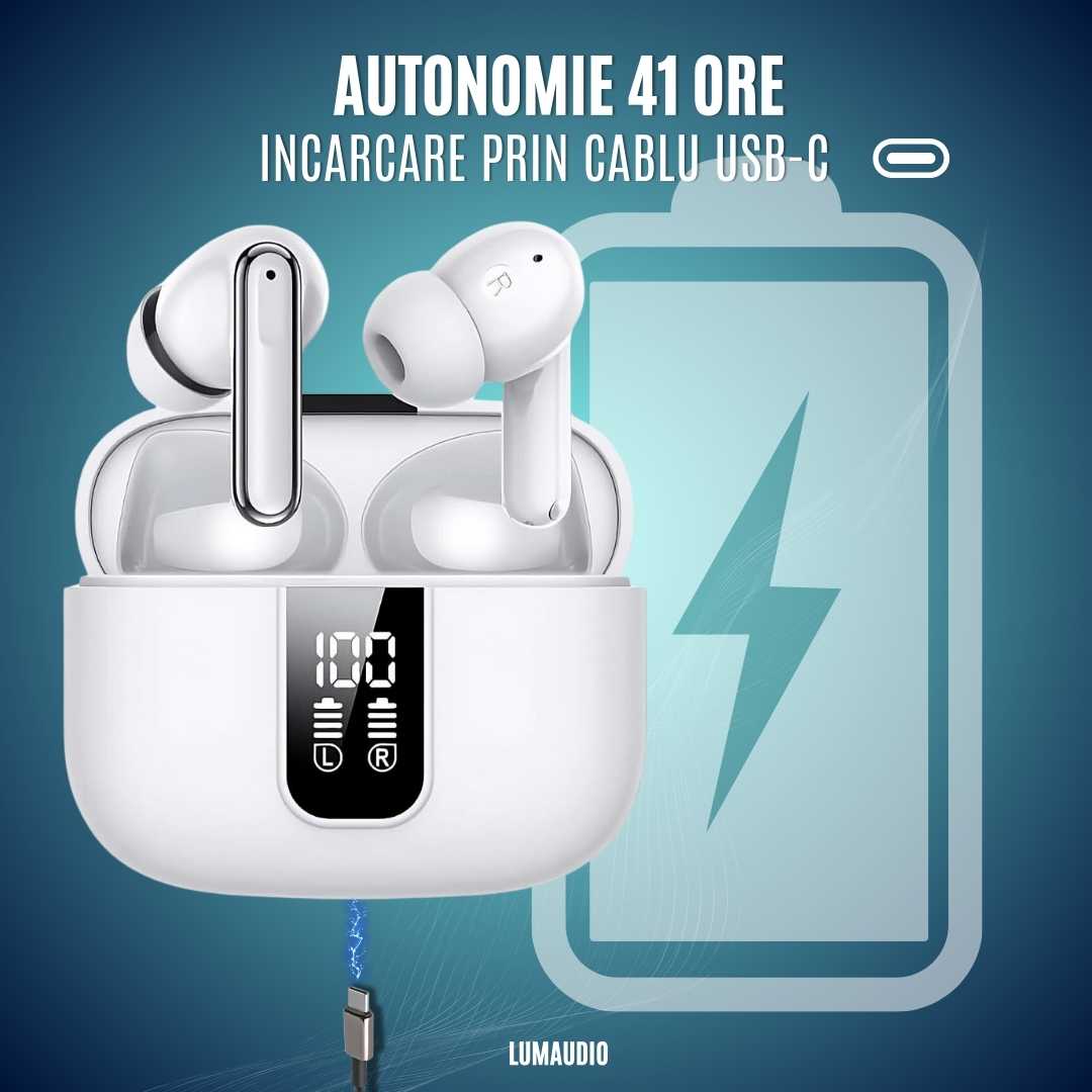 Căști Audio Wireless LUMAUDiO® Impulse Autonomie 41 Ore și Dubla tehnologie de Anulare a Zgomotelor ANC+ENC 4