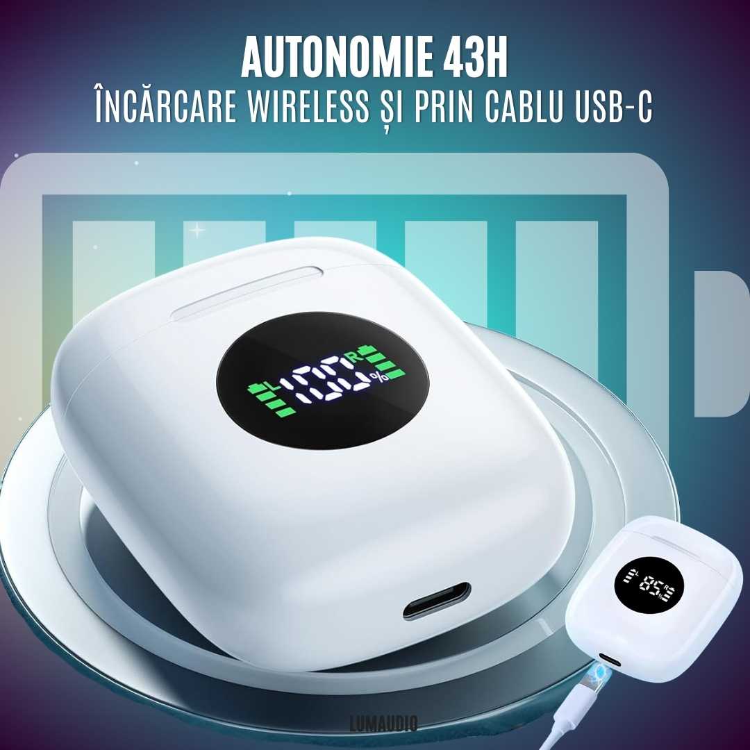 Casti Audio Wireless LUMAUDiO® Zinger cu Autonomie totala de pana la 43 ore si control prin buton - imagine 5