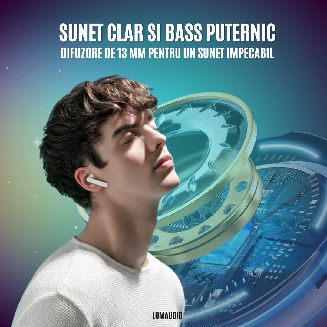 Casti Audio Wireless LUMAUDiO® Zinger cu Autonomie totala de pana la 43 ore si Difuzoare de 13mm 11