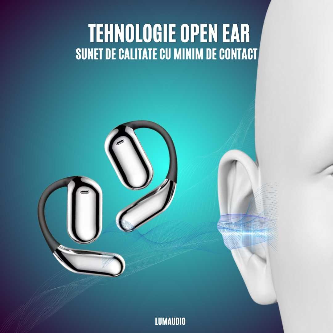 Casti Bluetooth Wireless LUMAUDiO® Airo cu Tehnologie Opean Ear si Bluetooth 5.4