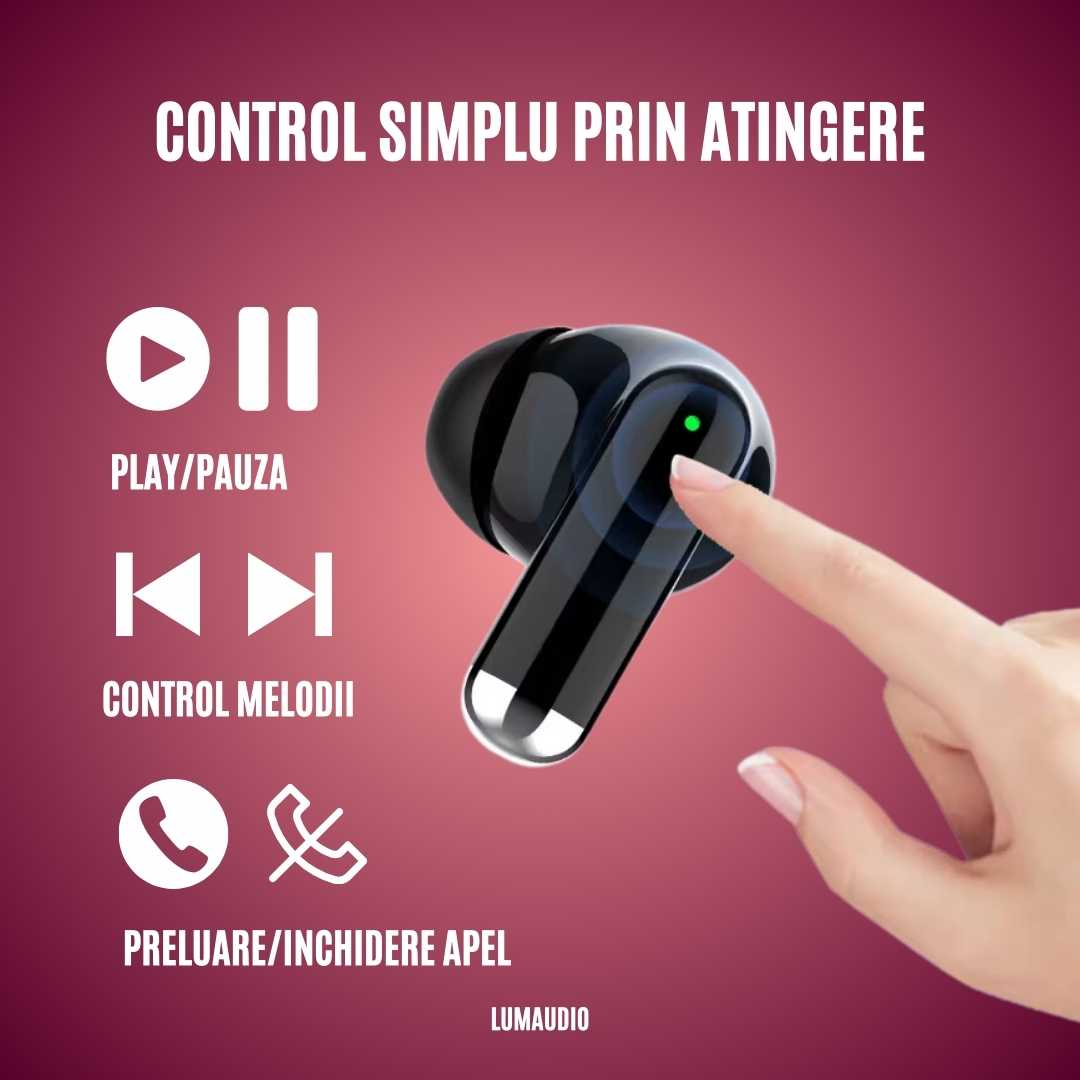 Casti Audio Wireless LUMAUDiO® NanoBeat cu Bass puternic si Microfon HD - imagine 8