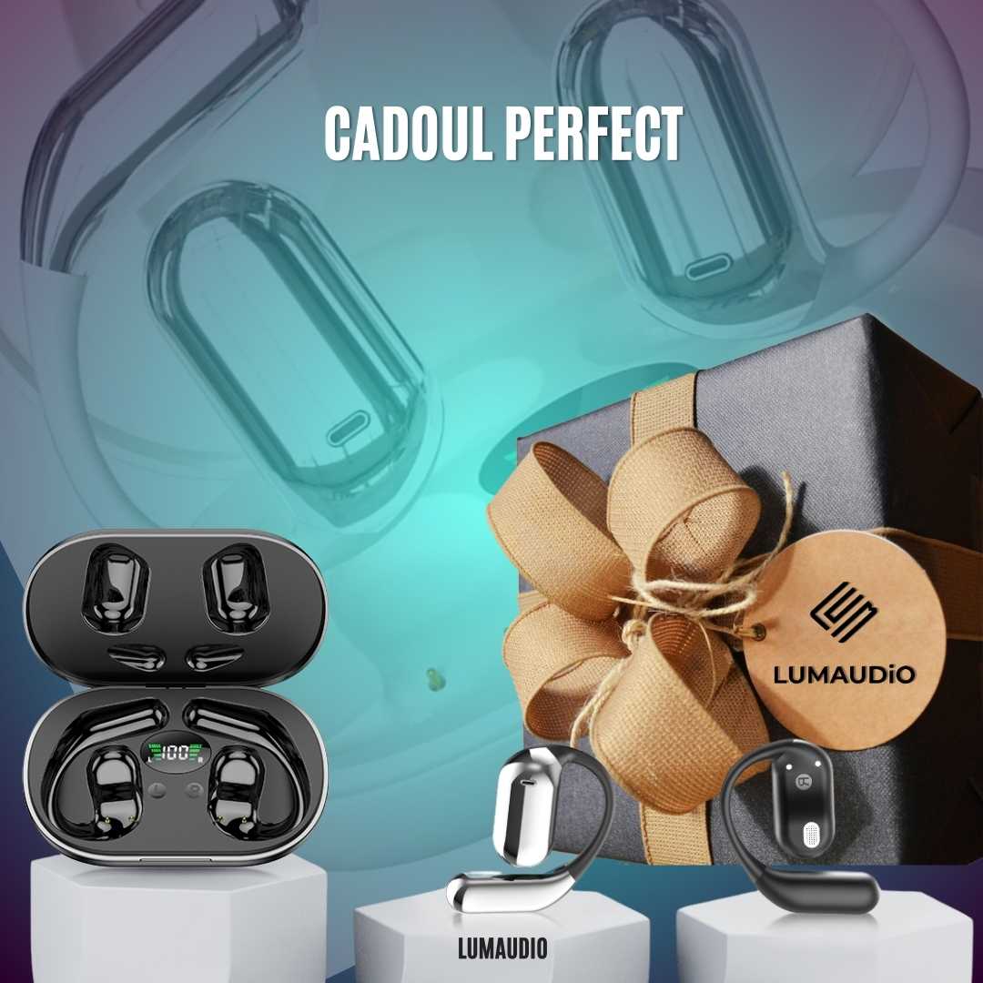 Casti Bluetooth Wireless LUMAUDiO® Airo cu Tehnologie Opean Ear si Bluetooth 5.4