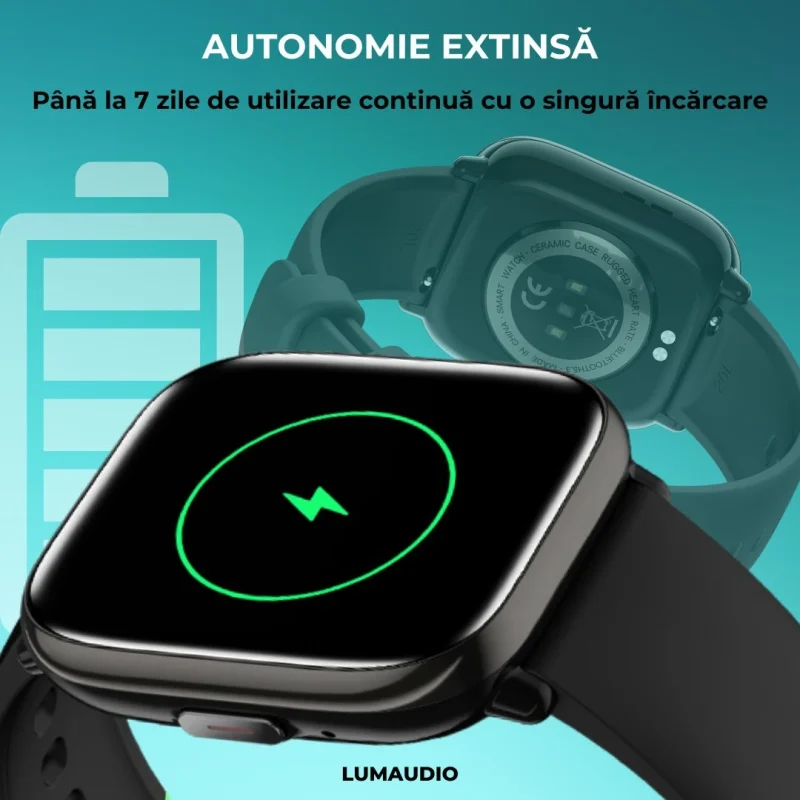 Ceas Smartwatch dama LUMAUDiO® Quantum, autonomie 7 zile