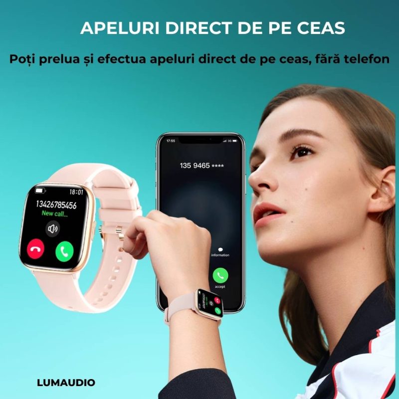 Ceas Smartwatch dama LUMAUDiO® Quantum, apeluri bluetooth