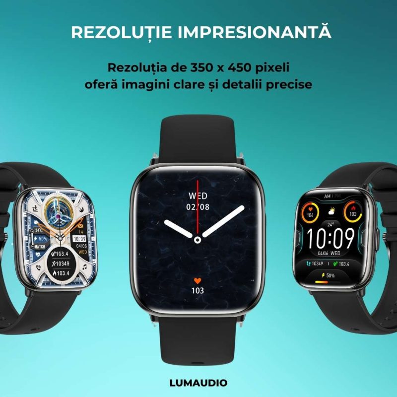 Ceas Smartwatch dama LUMAUDiO® Quantum, rezolutie mare