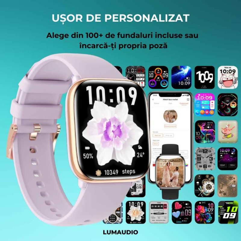 Ceas Smartwatch dama LUMAUDiO® Quantum, usor de personalizat