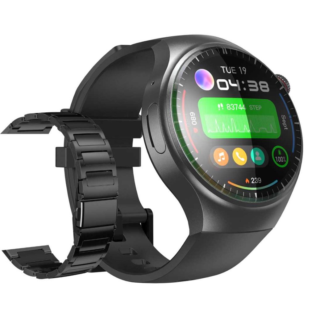 Ceas Smartwatch barbati LUMAUDiO® Phyton cu Sistem de operare Android și Cartela SIM 4G LTE, 2 curele