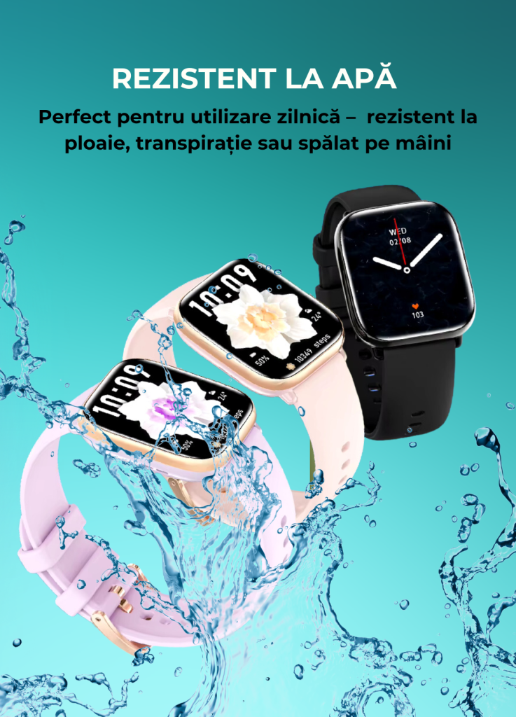 Ceas Smartwatch dama LUMAUDiO® Quantum, rezistent la apa