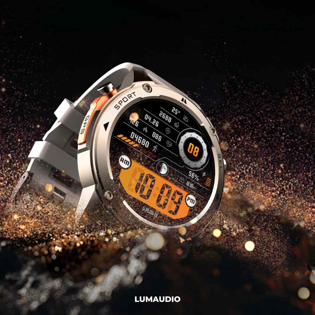 Ceas Smartwatch barbati LUMAUDiO® Tank, Rezistent la inot, GPS performant,