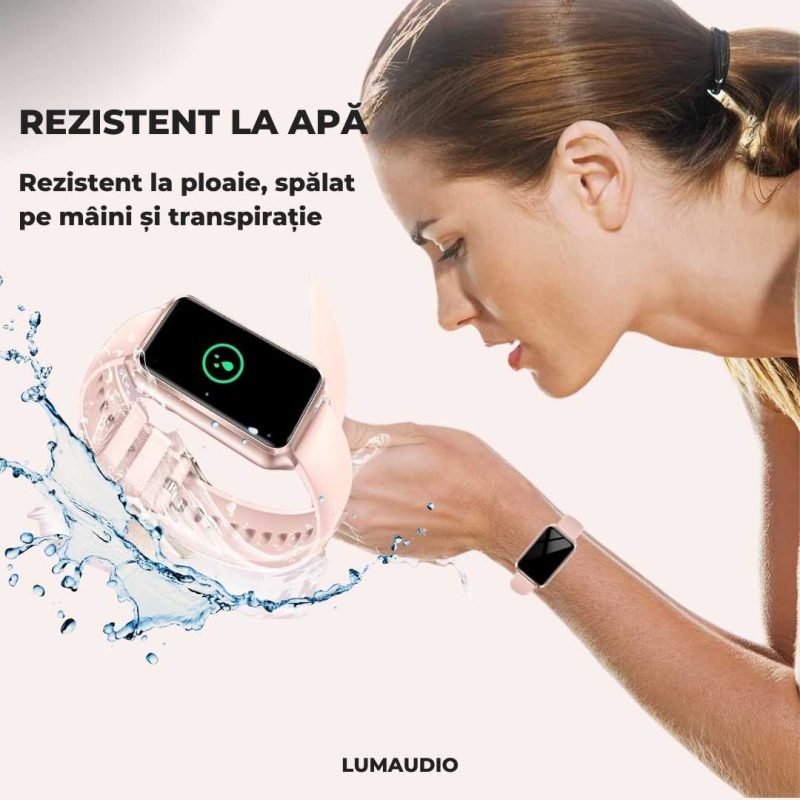 Smartwatch LUMAUDiO® Evora cu Autonomie 7 zile și Notificari retele sociale, 2 curele, monitorizare somn