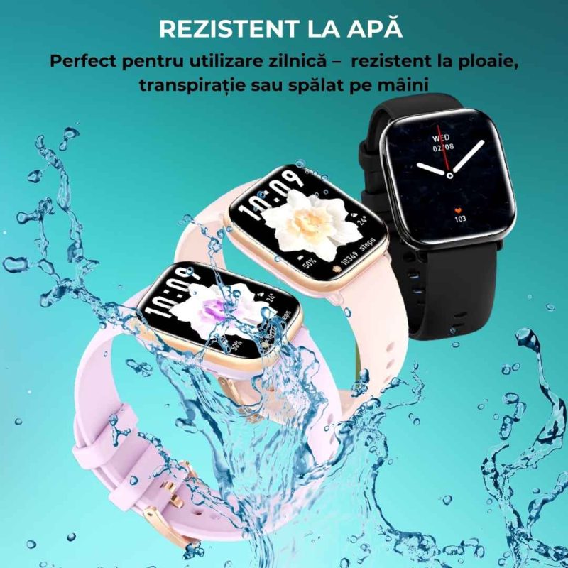 Ceas Smartwatch dama LUMAUDiO® Quantum, rezistent la apa