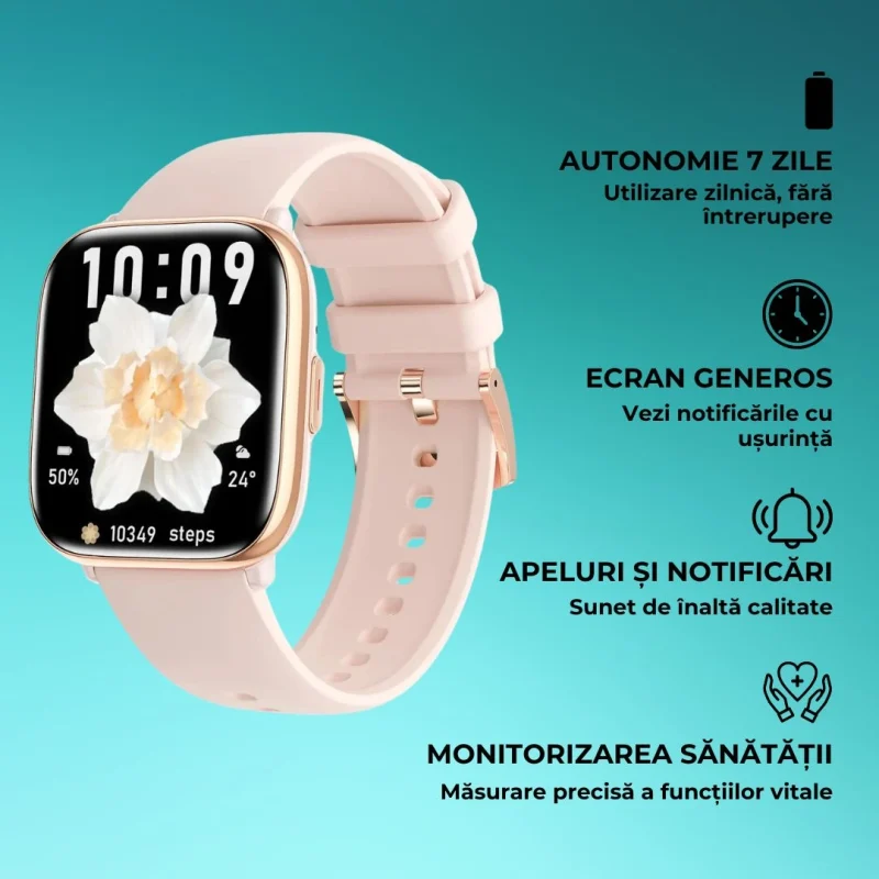 Ceas Smartwatch dama LUMAUDiO® Quantum,autonomie mare