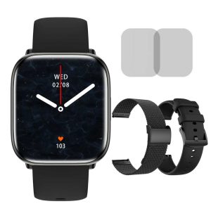 Smartwatch-LUMAUDiO®-Quantum-Autonomie-7-Zile-Ecran-AMOLED-1.75-Apeluri-Bluetooth-Notificari-Social-Media-Monitorizare-Sanatate-Moduri-Sport-Rezistent-la-Apa-2-Curele-2-Folii-Ecran-Incluse-Negru