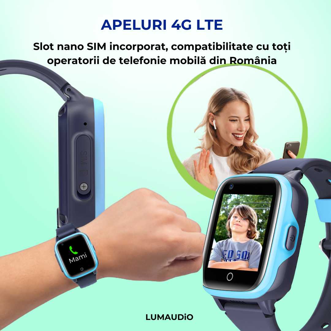 Smartwatch copii LUMAUDiO® Spot cu Apeluri 4G
