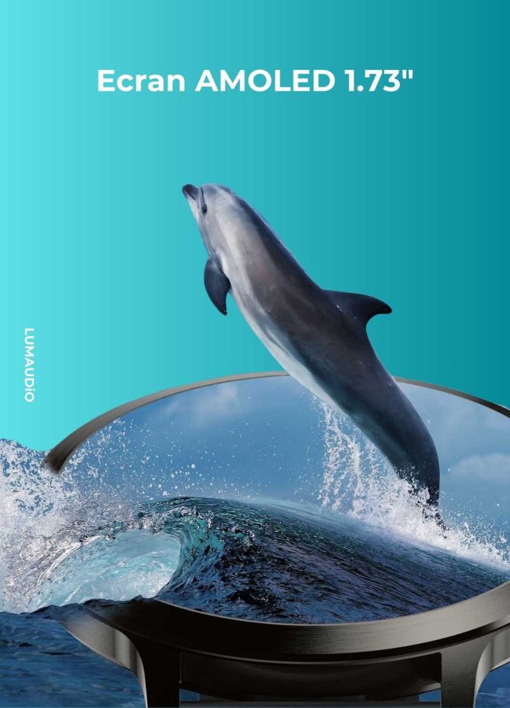 Ceas Smartwatch barbati LUMAUDiO® Dominus cu Autonomie 10 zile și 2 curele incluse, ecran AMOLED