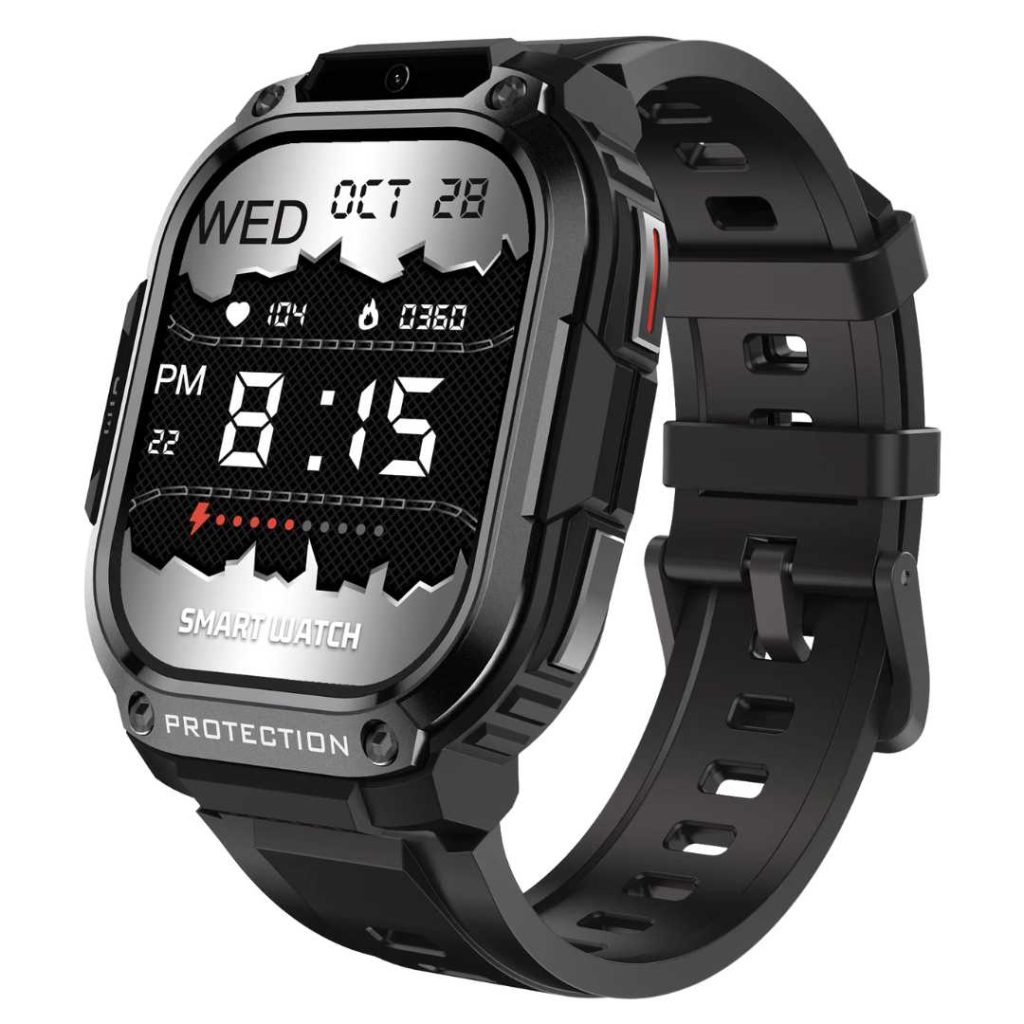 Ceas Smartwatch barbati LUMAUDiO® Alpha cu Android SIM 4G si camera frontala, negru