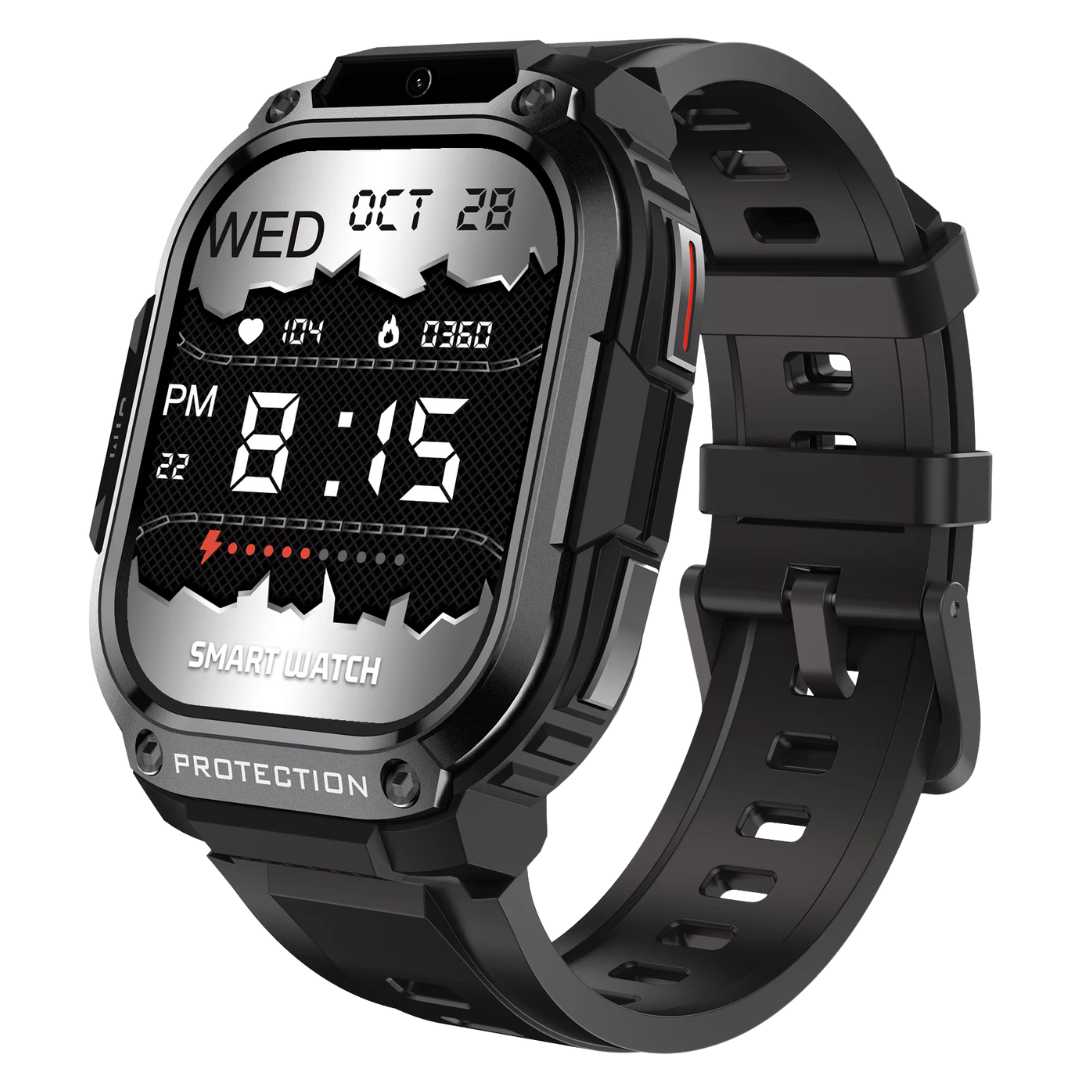 Ceas Smartwatch barbati LUMAUDiO® Alpha cu Android SIM 4G si camera frontala, negru