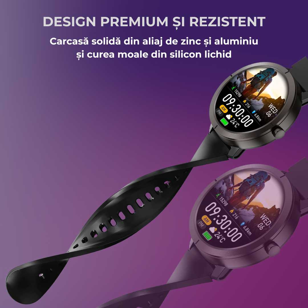 Smartwatch LUMAUDiO® HidraNav, rezistent la inot si scufundari, GPS performant, design robust