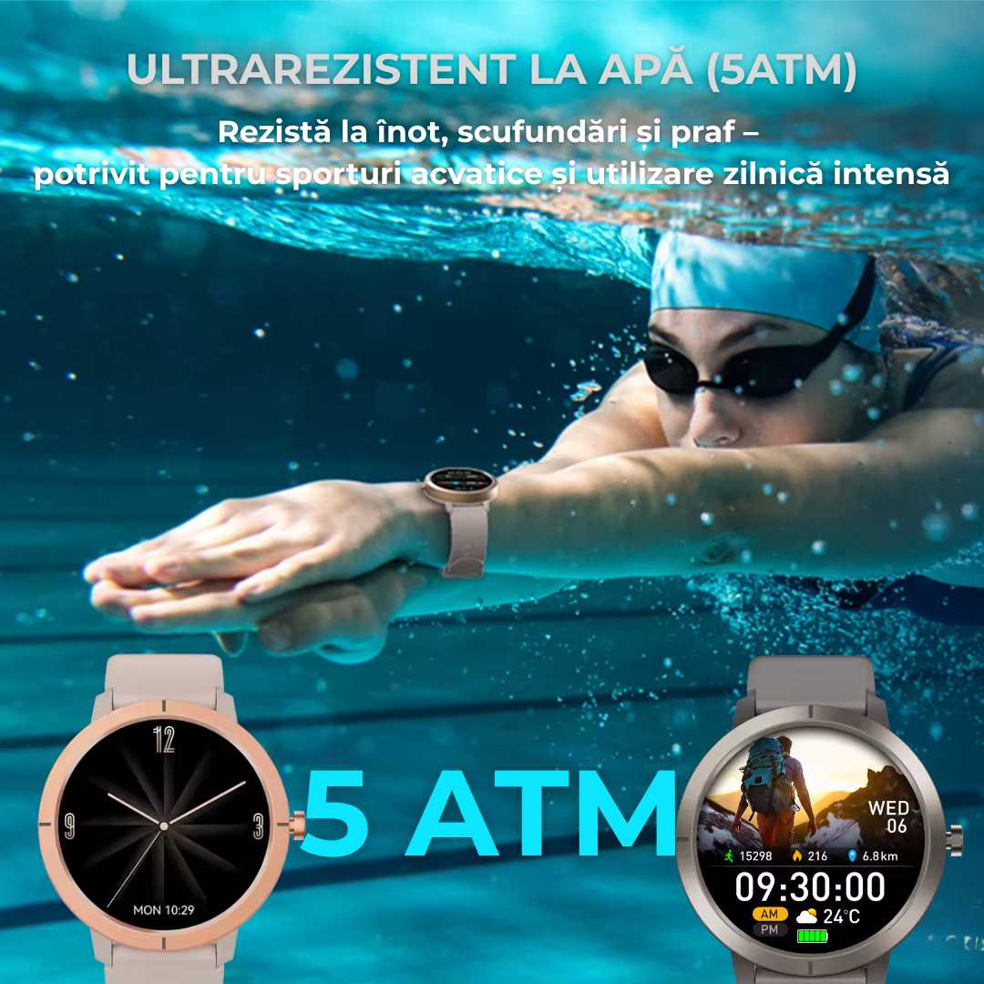 Smartwatch LUMAUDiO® HidraNav, rezistent la inot si scufundari, GPS performant