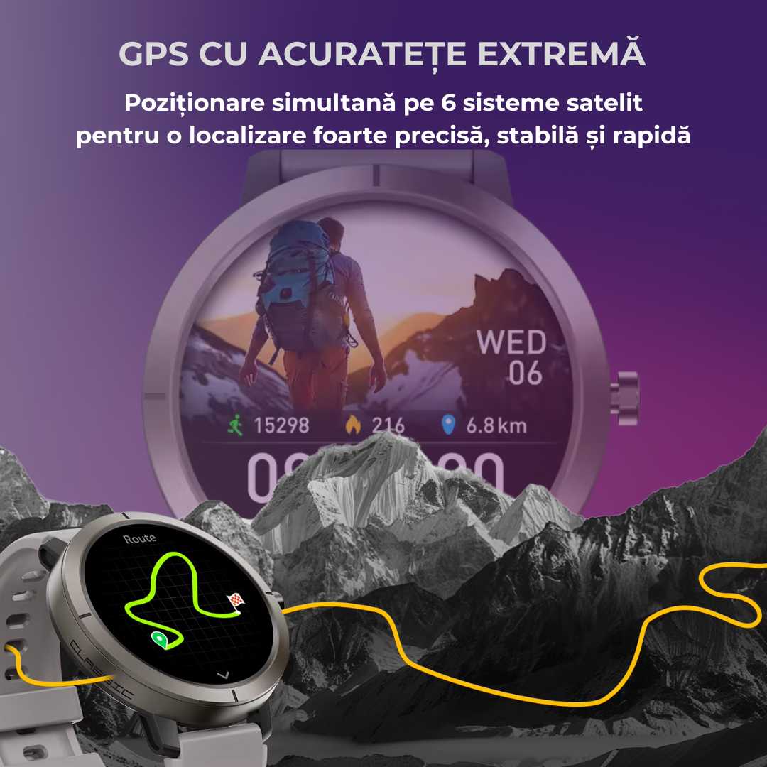 Smartwatch LUMAUDiO® HidraNav, rezistent la inot si scufundari, GPS performant