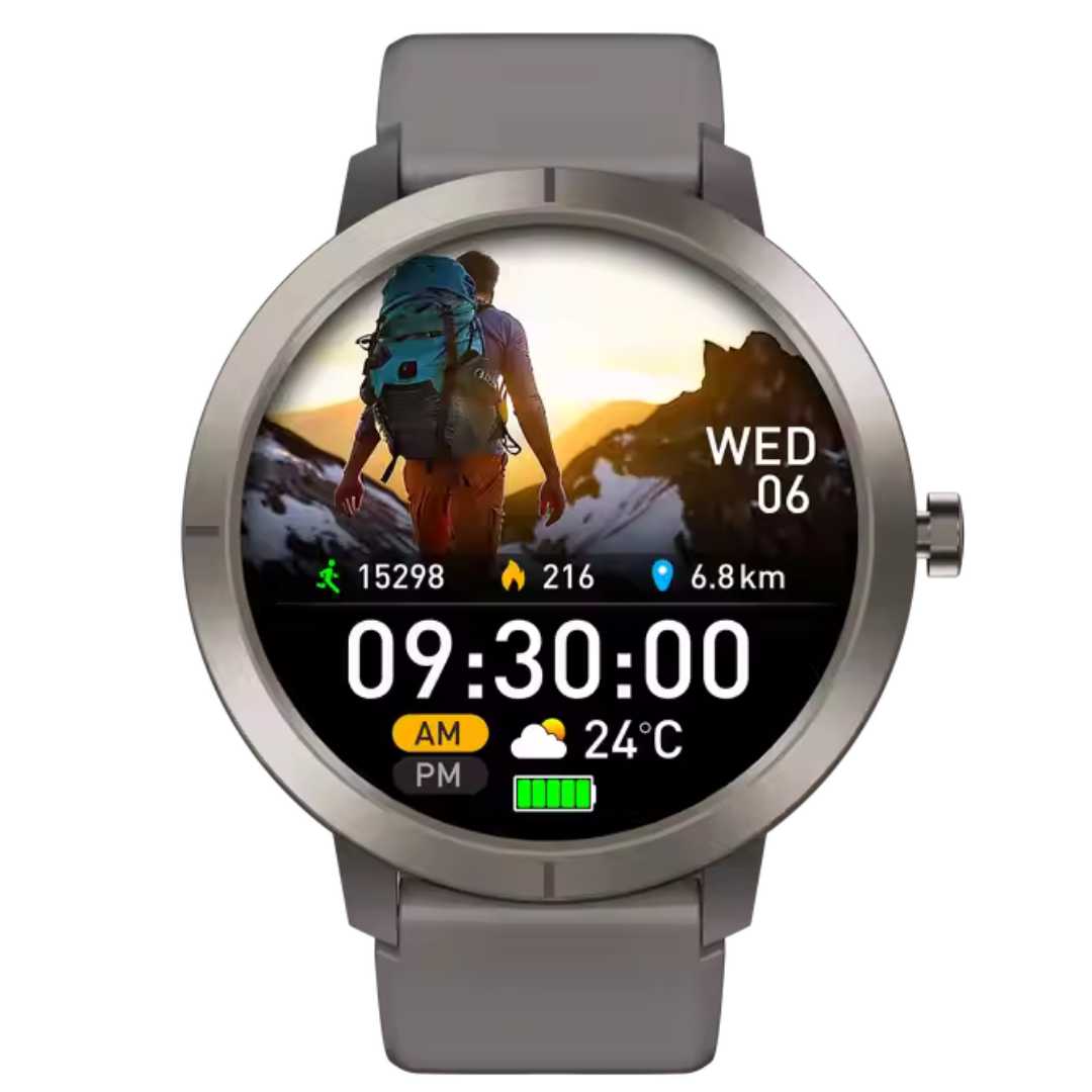 Smartwatch LUMAUDiO® HidraNav, rezistent la inot si scufundari, GPS performant, gri