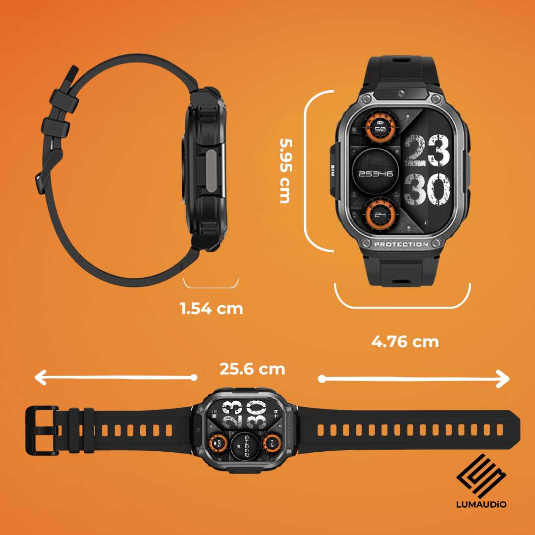 Ceas Smartwatch barbati LUMAUDiO® Alpha cu Android SIM 4G si camera frontala, design ergonomic